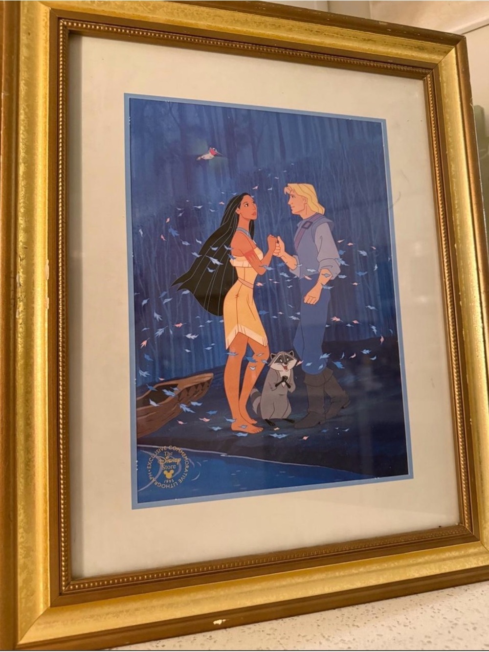 Framed Disney store exclusive commemorative Pocahontas lithograph 1995
#pocahont